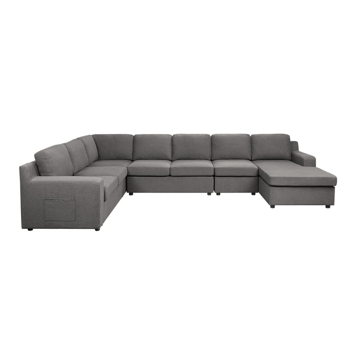 Lilola Home Waylon Gray 7 Seater U Shape RAF Sectional LILO-81803-10