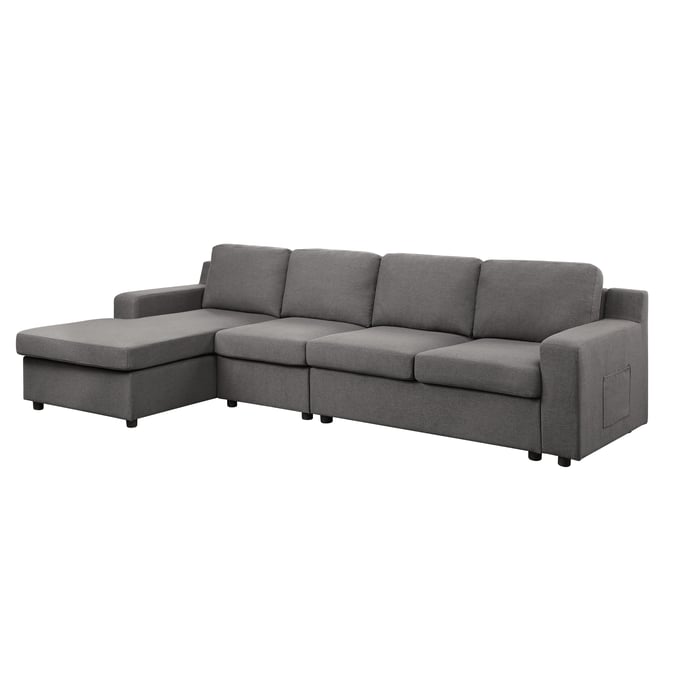 Lilola Home Waylon Gray 4 Seater LAF Sectional LILO-81803-4