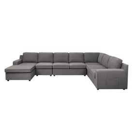 Lilola Home Waylon Gray 7 Seater U Shape LAF Sectional