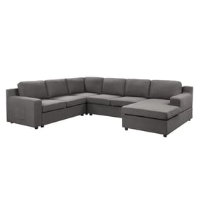 Lilola Home Waylon Gray 6 Seater U Shape RAF Sectional