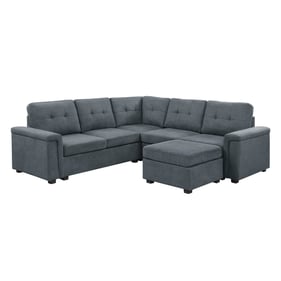 Lilola Home Isla Gray Woven 6pc Sectional Sofa with Ottoman