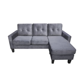 Lilola Home Everett Gray Reversible Sectional Sofa Chaise