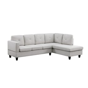 Lilola Home Santiago Light Gray Sofa Sectional with Right Facing Chaise