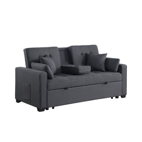 Lilola Home Cody II Dark Gray Linen Convertible Sleeper Loveseat