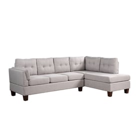 Lilola Home Dalia Light Gray Sectional Sofa with Right Facing Chaise