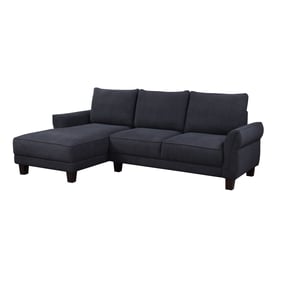 Lilola Home Belle Black Sectional Sofa with LAF Chaise