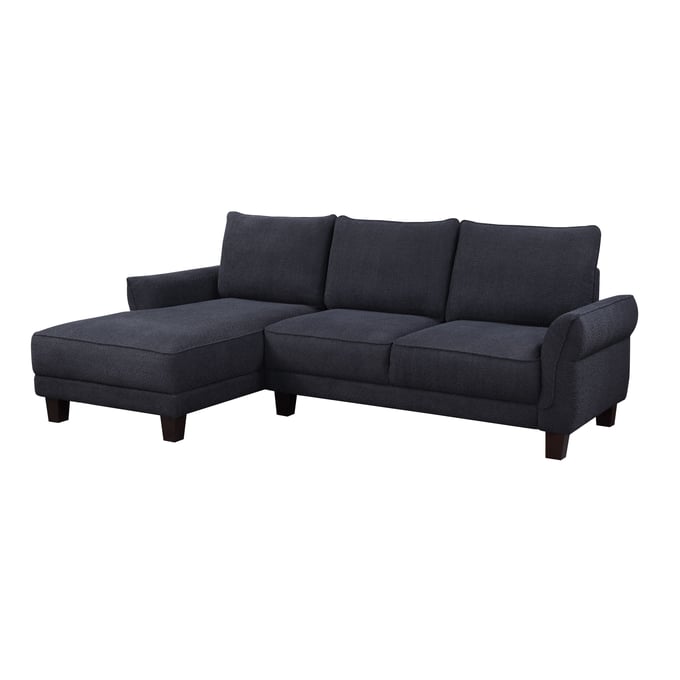 Lilola Home Belle Black Sectional Sofa with LAF Chaise LILO-83120