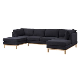 Lilola Home Hallie Black Wide Double Chaise Sectional