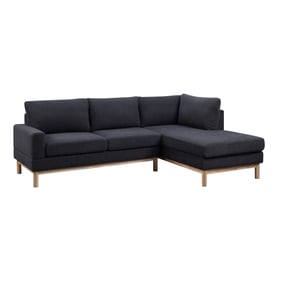 Lilola Home Anisa Black Sherpa Sectional Sofa with RAF Chaise