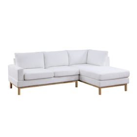 Lilola Home Anisa White Sherpa Sectional Sofa with RAF Chaise