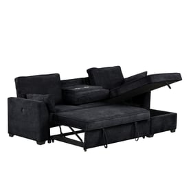 Lilola Home Ember Black Sleeper Sectional with Reversible Storage Chaise