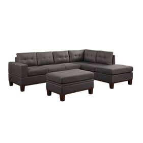 Lilola Home Hilo Dark Gray Sofa Sectional with Storage Ottoman