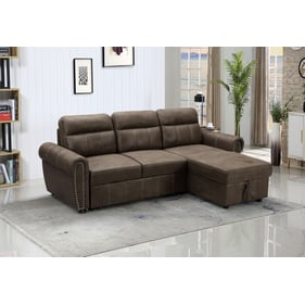 Lilola Home Ashton Saddle Brown Reversible Sleeper Sectional