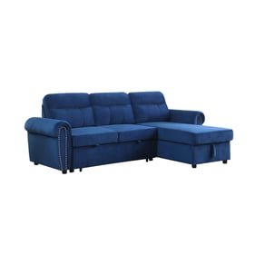 Lilola Home Ashton Blue Reversible Sleeper Sofa Chaise Sectional