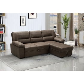 Lilola Home Kipling Saddle Brown Reversible Sleeper Sectional