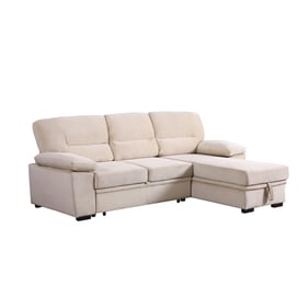 Lilola Home Kipling Beige Reversible Sleeper Sofa Chaise Sectional