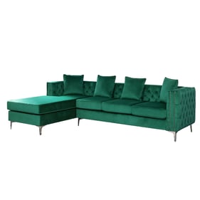 Lilola Home Ryan Green Velvet Reversible Sectional