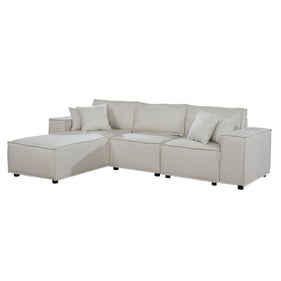 Lilola Home Harvey Beige Sofa Sectional with Reversible Chaise