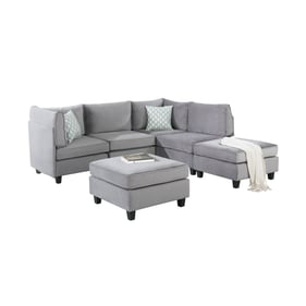 Lilola Home Simona Gray Velvet 6pc Sectional