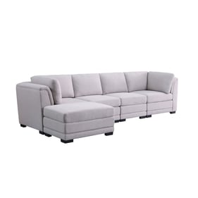 Lilola Home Kristin Light Gray Reversible Sectional Sofa with LAF Ottoman