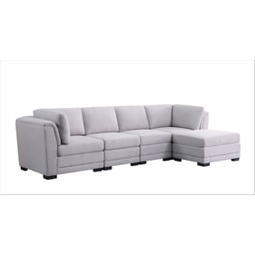 Lilola Home Kristin Light Gray Reversible Sectional Sofa with RAF Ottoman