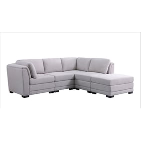 Lilola Home Kristin Light Gray Reversible Sectional Sofa with Ottoman