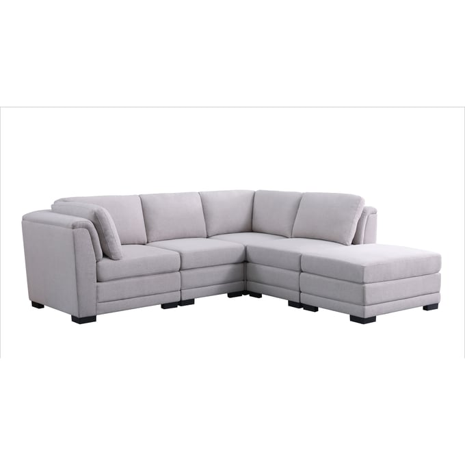 Lilola Home Kristin Light Gray Reversible Sectional Sofa with Ottoman LILO-88020-2