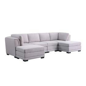 Lilola Home Kristin Light Gray Reversible Sectional Sofa with 2 Ottomans