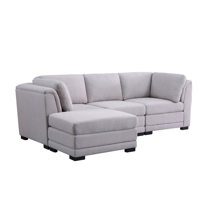 Lilola Home Kristin Light Gray Reversible Sectional with LAF Ottoman LILO-88020-4A