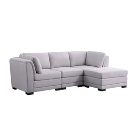 Lilola Home Kristin Light Gray Reversible Sectional with RAF Ottoman