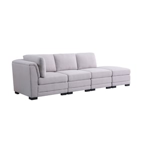 Lilola Home Kristin Light Gray Fabric Reversible Sofa with Ottoman