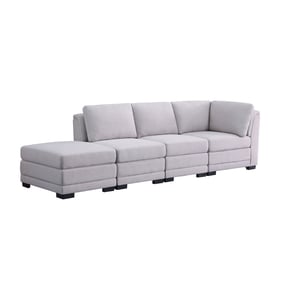 Lilola Home Kristin Light Gray Reversible Sofa with Ottoman