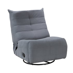 Lilola Home Georgena Blue Gray Corduroy Swivel Glider Recliner