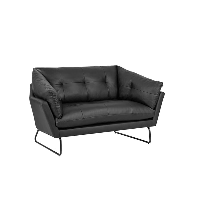 Lilola Home Karla Black PU Loveseat LILO-88863BK-L