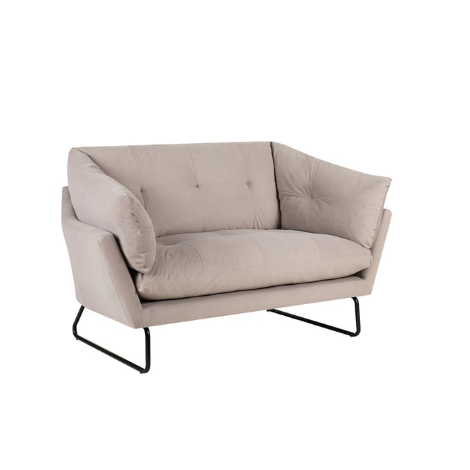 Lilola Home Karla Gray Velvet Loveseat LILO-88864GY-L