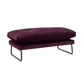 Lilola Home Karla Purple Velvet Ottoman