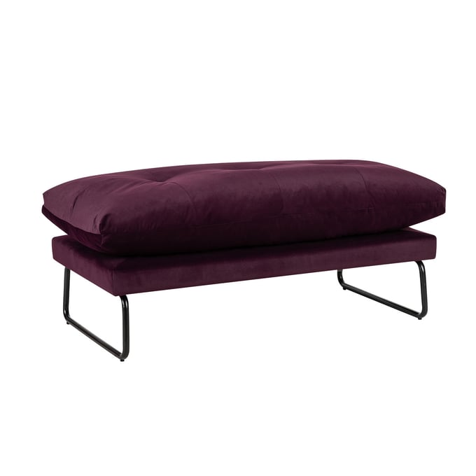 Lilola Home Karla Purple Velvet Ottoman LILO-88864PE-O