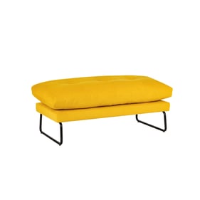 Lilola Home Karla Yellow Velvet Ottoman