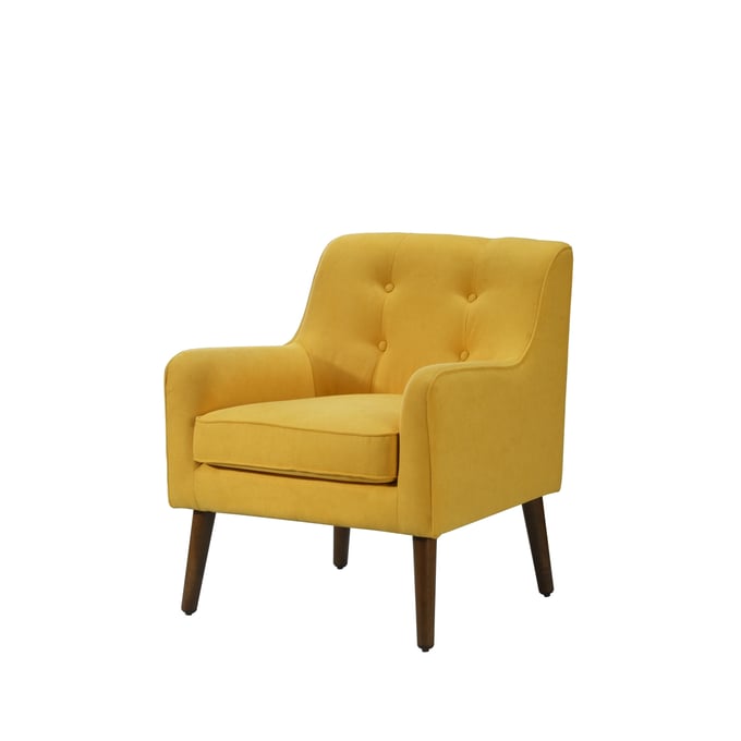 Lilola Home Ryder Yellow Woven Tufted Arm Chair LILO-88868YW