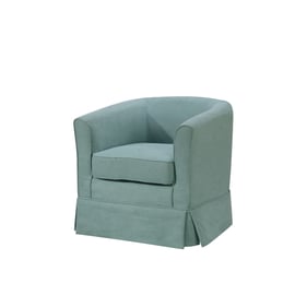 Lilola Home Tucker Aquamarine Teal Woven Swivel Barrel Chair