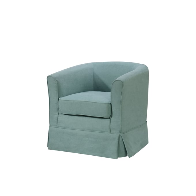 Lilola Home Tucker Aquamarine Teal Woven Swivel Barrel Chair LILO-88869TL