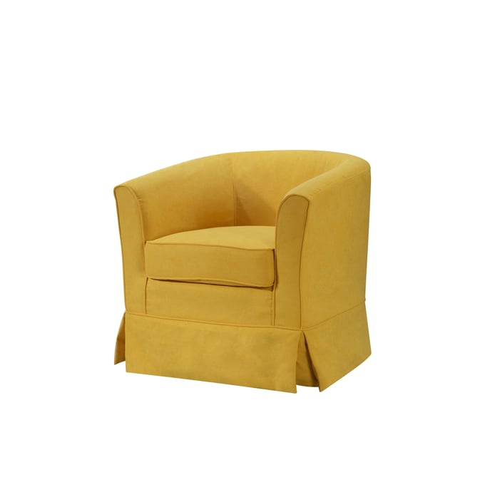 Lilola Home Tucker Yellow Woven Swivel Barrel Chair LILO-88869YW