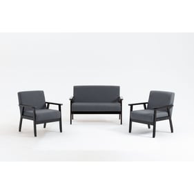 Lilola Home Bahamas Dark Gray Espresso Loveseat and 2 Chair Set