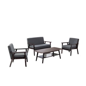 Lilola Home Bahamas Dark Gray Espresso 4pc Living Room Set