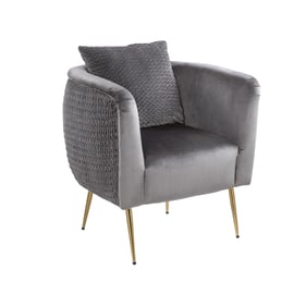 Lilola Home Natalie Gray Velvet Accent Chair