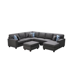 Lilola Home Brooke Dark Gray 7pc Modular L Shape Sectional