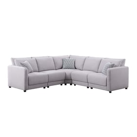 Lilola Home Penelope Light Gray Reversible L Shape Sectional