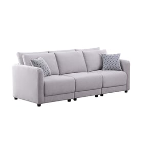 Lilola Home Penelope Light Gray Sofa with Pillows