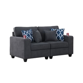 Lilola Home Cooper Stone Gray Loveseat with Cupholder