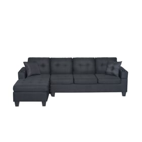 Lilola Home Nala Black Fabric Reversible Sectional